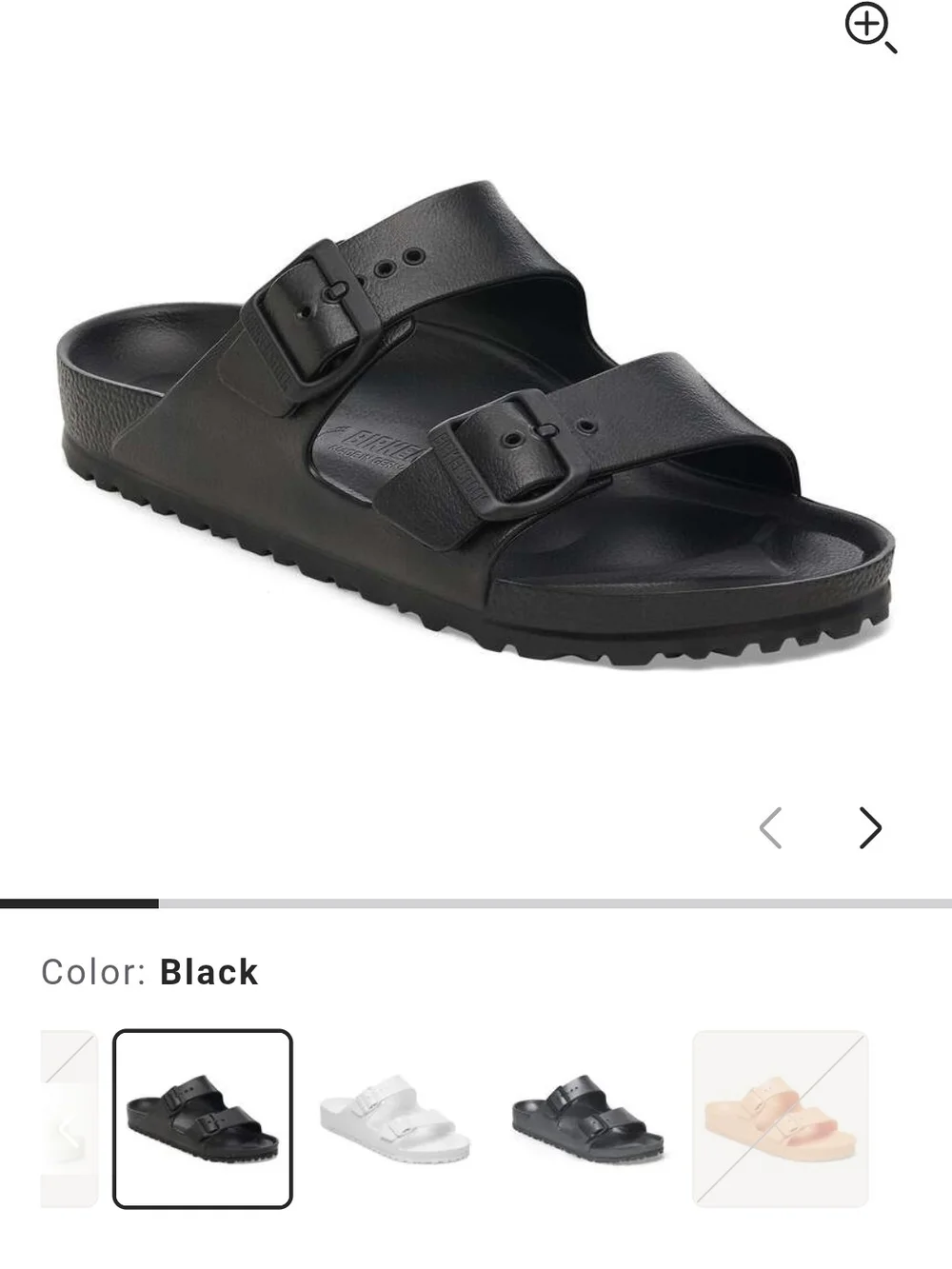 Birkenstocks Men's Arizona Essentials Black Two-Strap Slide Sandal